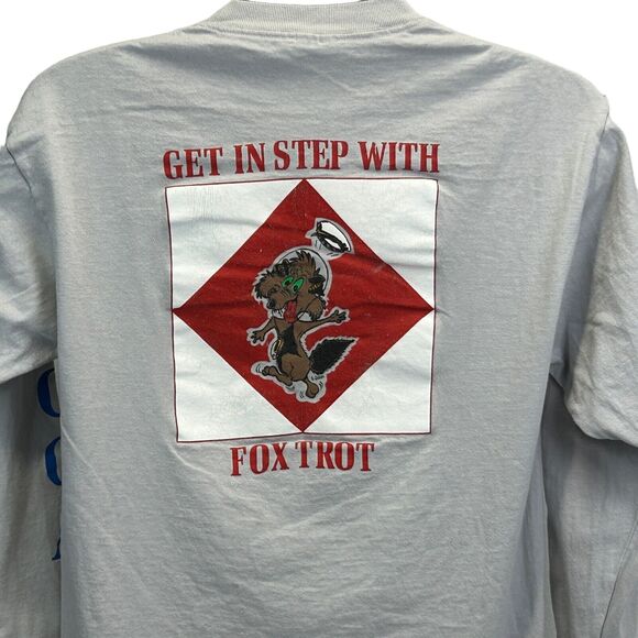 Vintage US Coast Guard Academy Foxtrot T Shirt Mens Large USCGA 80s USA Tee Gray - Picture 5 of 9